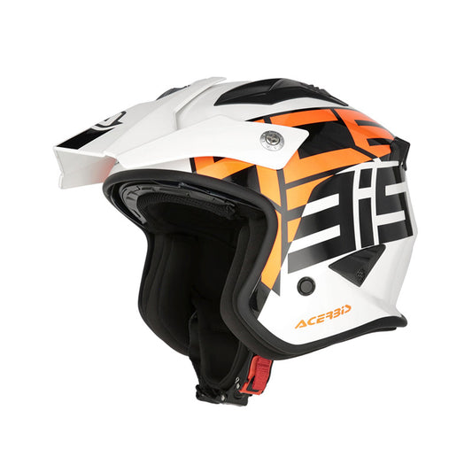 Acerbis Jet Aria 2206 Graphic Helmet White Orange