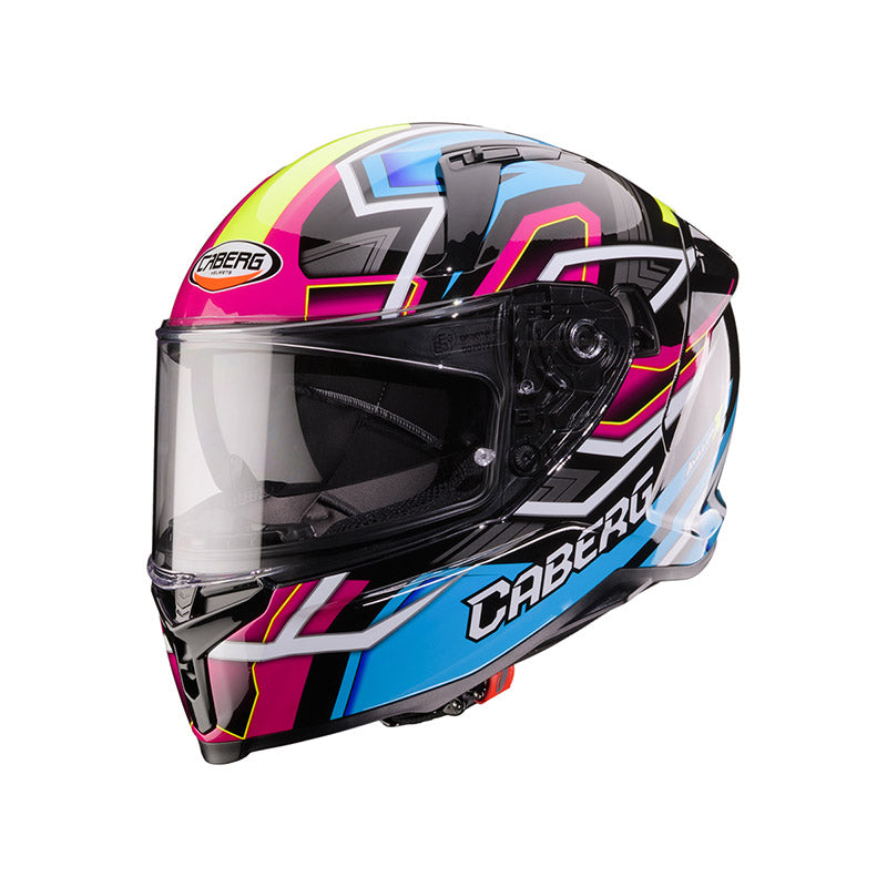 Caberg Avalon X Brama Helmet Light Blue Yellow Fuchsia